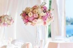 Tall Hydrangea  and Rose Centrepiece